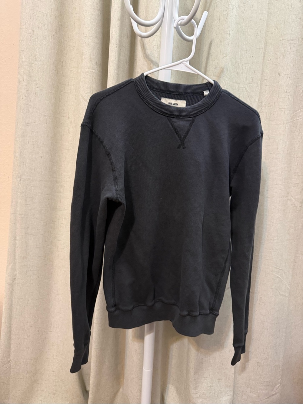 Buck Mason Black/Gray  Crewneck Sweatshirt size small